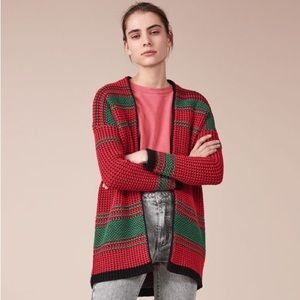 Maje Meditatio Red and GreenKnitted Cardigan
